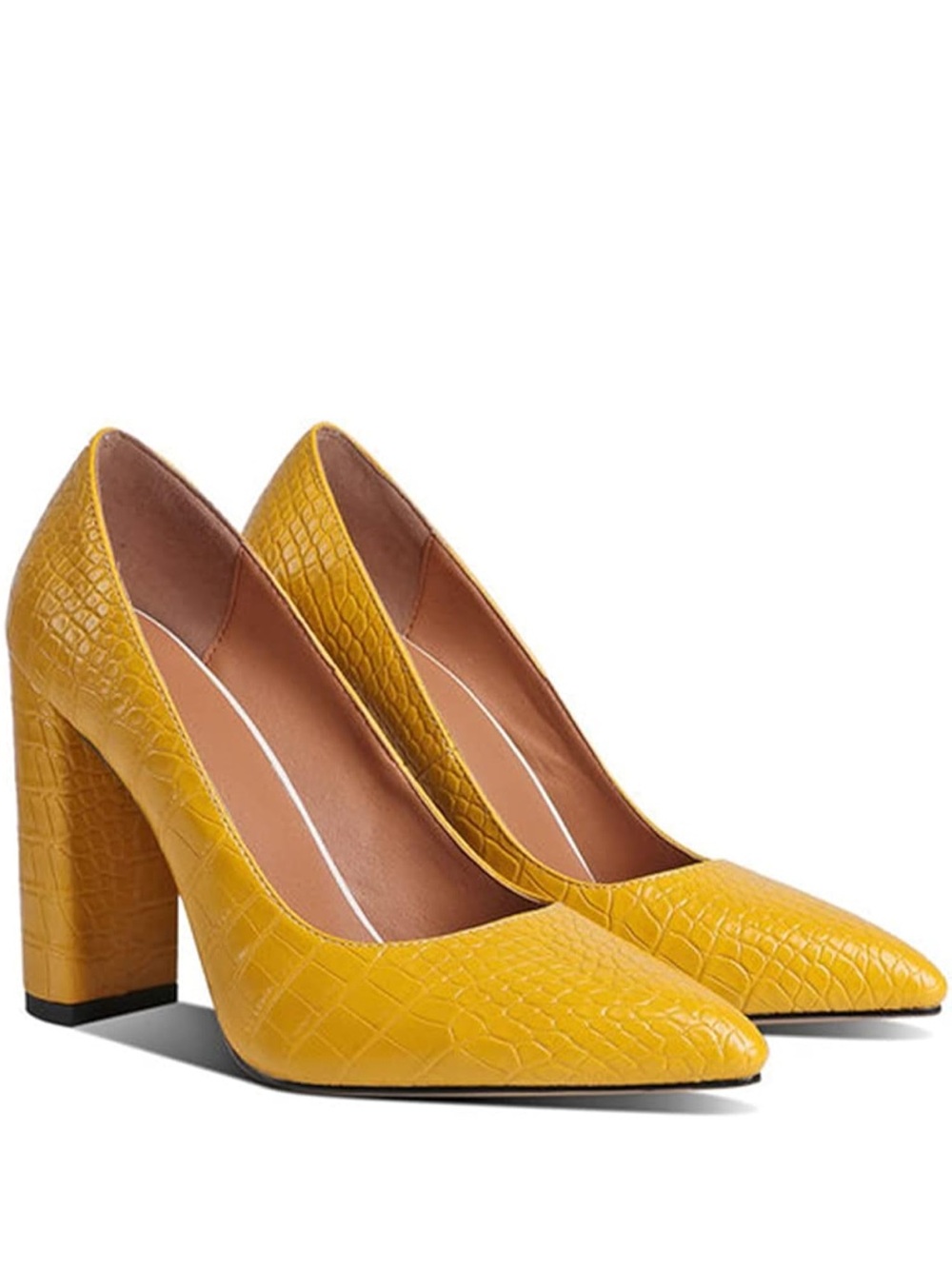 Women Chunky High Heel Pumps Pointed Closed Toe Heeled Sandals block Heel